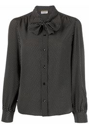 Saint Laurent Schluppenbluse mit Polka Dots - Schwarz