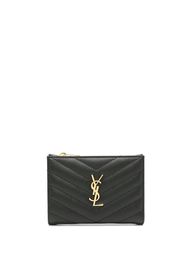 Saint Laurent Portemonnaie mit Monogramm-Schild - Schwarz