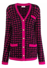 Saint Laurent CARDIGAN DAME JACQUARD PIED DE - Rosa