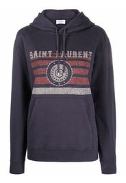 Saint Laurent Hoodie mit Logo-Print - Blau