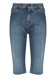 Saint Laurent Hoch sitzende Jeans-Shorts - Blau