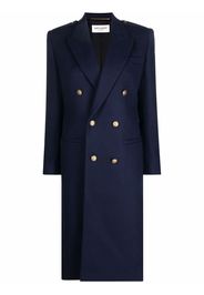 Saint Laurent double-breasted tailored coat - Blau