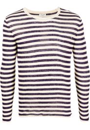 Saint Laurent Gerippter Pullover mit Streifen - Violett