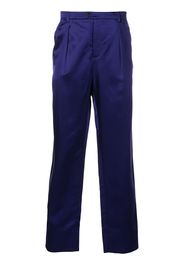 Saint Laurent mid-rise silk straight leg trousers - Violett