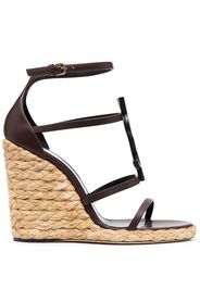 Saint Laurent Cassandra 105 wedge sandals - Braun