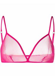 Saint Laurent Gorge triangle tulle bra - Rosa