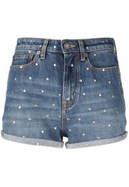 Saint Laurent stud-embellished jean shorts - Blau