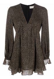 Saint Laurent leopard-print short dress - Braun