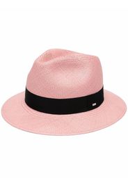 Saint Laurent logo-patch woven fedora - Rosa