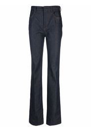 Saint Laurent Bootcut-Jeans mit hohem Bund - Blau