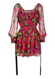 Saint Laurent Kleid mit Print - Rosa