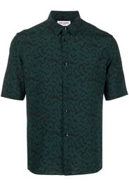 Saint Laurent Hemd mit abstraktem Print - Grün