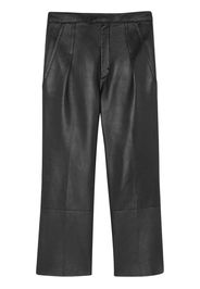 Saint Laurent Lederhose mit Bundfalten - Schwarz