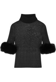 Saint Laurent semi-sheer high-neck sweatshirt - Schwarz