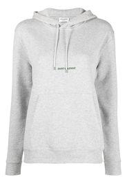 Saint Laurent Hoodie mit Logo-Stickerei - Grau