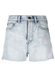 Saint Laurent raw-hem denim shorts - Blau