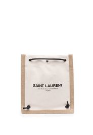 Saint Laurent canvas drawstring backpack - Nude