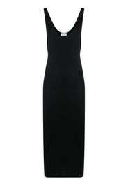 Saint Laurent fine-ribbed slip dress - Schwarz