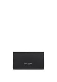 Saint Laurent logo-print leather key holder - Schwarz