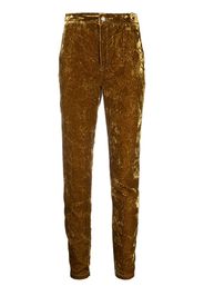 Saint Laurent velvet-effect slim-cut trousers - Grün