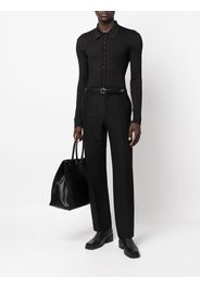 Saint Laurent long-sleeve polo shirt - Schwarz