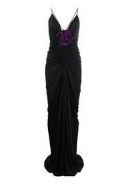 Saint Laurent Kleid mit Blumenmuster - Schwarz