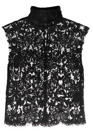 Saint Laurent floral lace-detail blouse - Schwarz