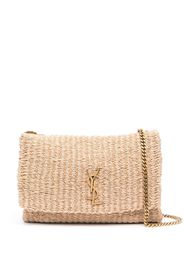 Saint Laurent Schultertasche aus Bast - Nude