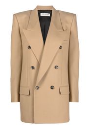 Saint Laurent double-breasted wool blazer - Nude