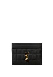 Saint Laurent logo-plaque quilted card holder - Schwarz