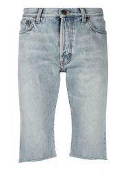 Saint Laurent Ausgefranste Jeans-Shorts - Blau