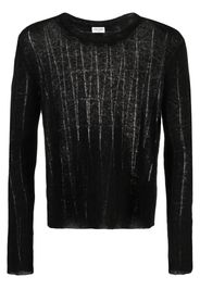 Saint Laurent openwork rib-knit jumper - Schwarz