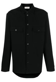 Saint Laurent cotton long-sleeve shirt - Schwarz