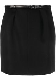 Saint Laurent belted tailored wool skirt - Schwarz