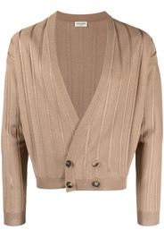 Saint Laurent plunging V-neck cardigan - Braun