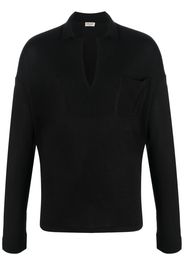 Saint Laurent Sweatshirt mit V-Ausschnitt - Schwarz