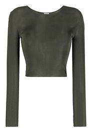 Saint Laurent fine-knit long-sleeve top - Grün