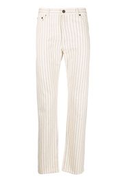 Saint Laurent pinstripe-pattern denim jeans - Nude