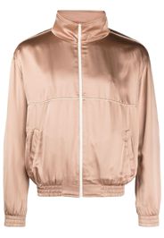 Saint Laurent zip-up silk track jacket - Nude