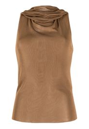 Saint Laurent sleeveless hooded top - Braun