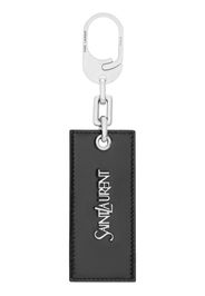 Saint Laurent logo-plaque leather keyring - Schwarz