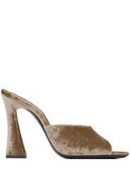 Saint Laurent Suite 105mm velvet mules - Braun