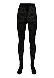 Saint Laurent lace-detailing stretch-design tights - Schwarz