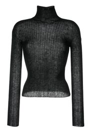 Saint Laurent high-neck ribbed-knit jumper - Schwarz