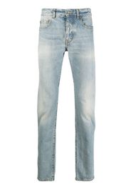 Saint Laurent logo-plaque slim-cut jeans - Blau