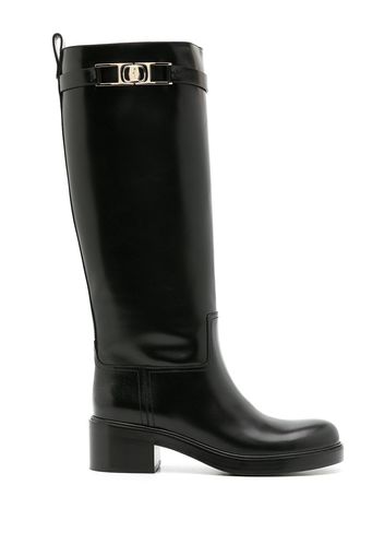 Salvatore Ferragamo Gancini Stiefel 55mm - Schwarz