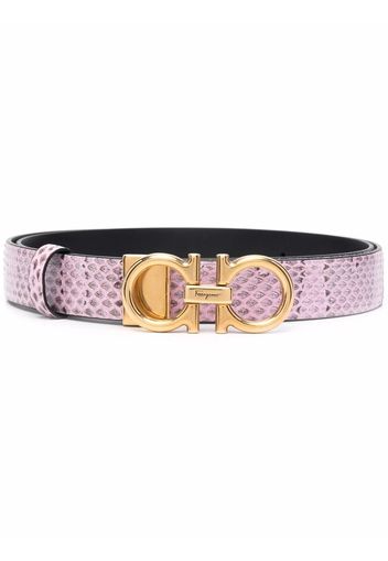 Salvatore Ferragamo Gancini textured belt - Rosa