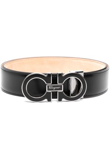 Salvatore Ferragamo Gancini-buckle leather belt - Schwarz