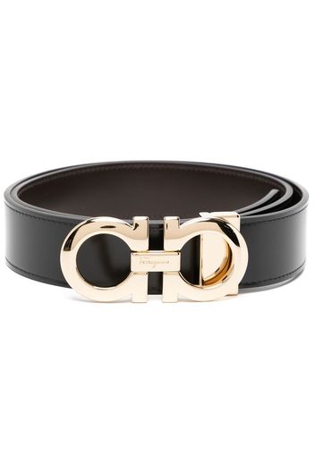 Salvatore Ferragamo Gancini-buckle leather belt - Schwarz