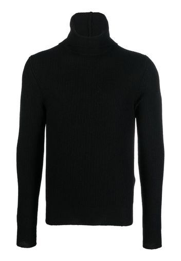 Salvatore Ferragamo Gerippter Rollkragenpullover - Schwarz